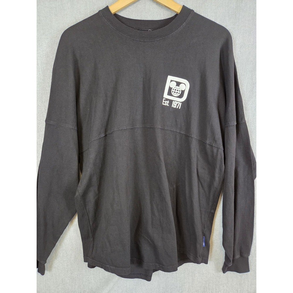 Walt Disney World Shirt Mens S Spirit Jersey Solid Black Theme Park Mickey Mouse - Picture 2 of 6